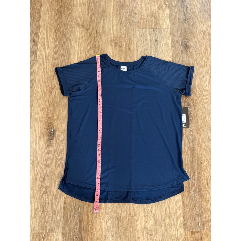 Avia Activewear Top Women L Blue Cove Short Sleeve Mesh Performance Shirt NEW - Picture 4 of 5